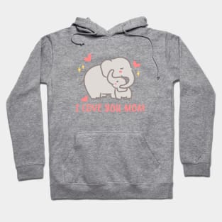 Baby and mother elephant hugging, happy mothers day Hoodie